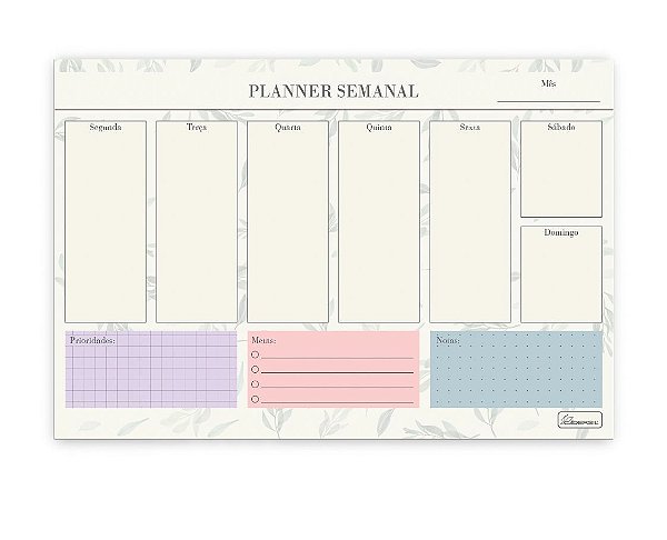 Planner Blocado Semanal Permanente My Notes MNBP01