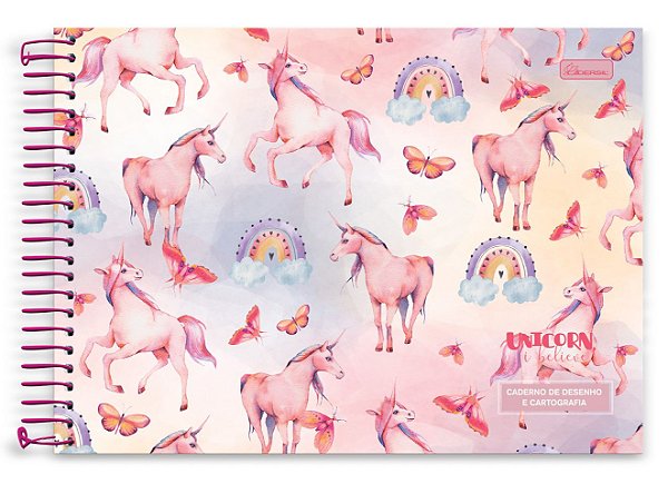 Caderno Elástico De Unicornio Desenho Promoção