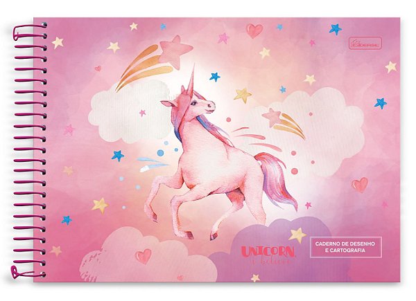 Caderno de Desenho Capa Dura Unicorn, I Believe UIBD04