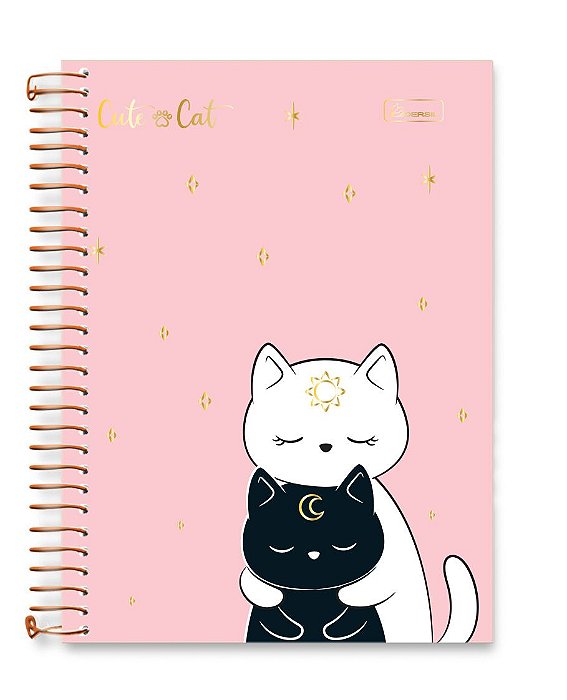 Caderno ¼ capa dura Cute Cat CC1404