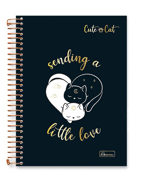 Caderneta 1/8 capa dura Cute Cat CCC03
