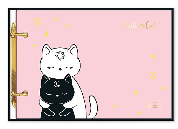 Mini Caderno Argolado Cute Cat CCPF04