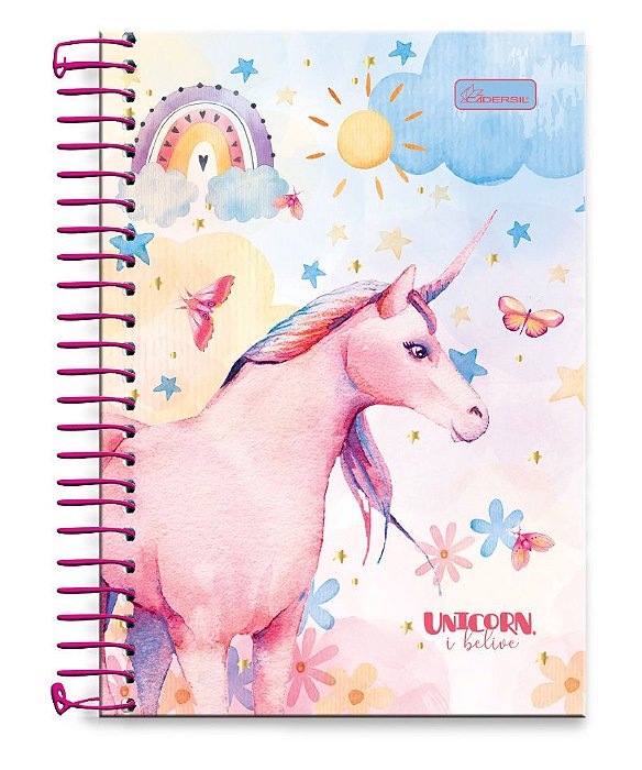 Caderno ¼ capa dura Unicorn, I Believe UIB1401