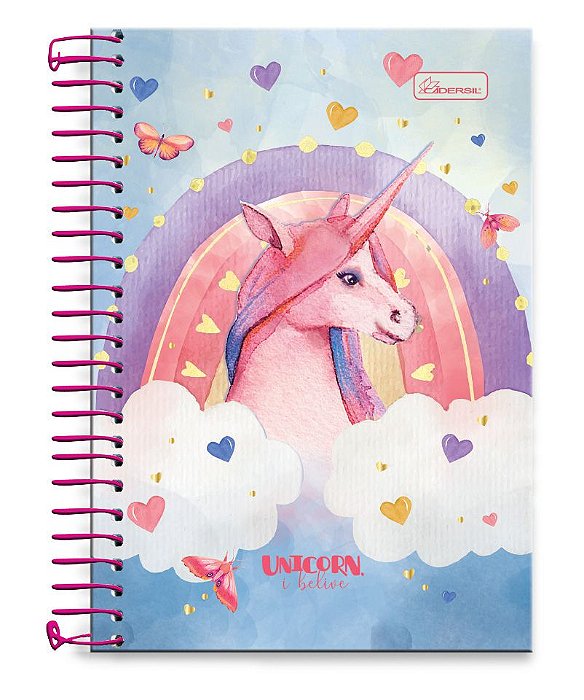 Caderno ¼ capa dura Unicorn, I Believe UIB1402