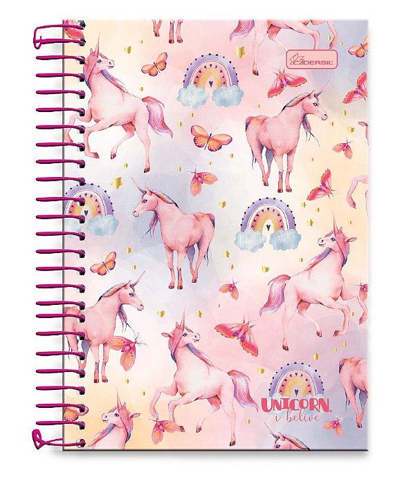 Caderno ¼ capa dura Unicorn, I Believe UIB1403