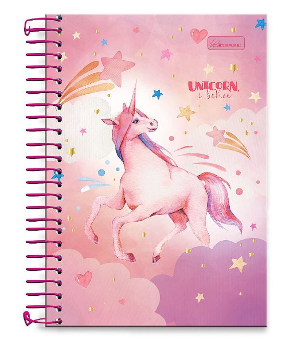 Caderno ¼ capa dura Unicorn, I Believe UIB1404