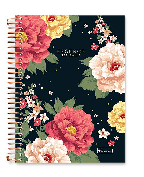 Caderno colegial 15 matérias capa dura Essence Naturalle EN01