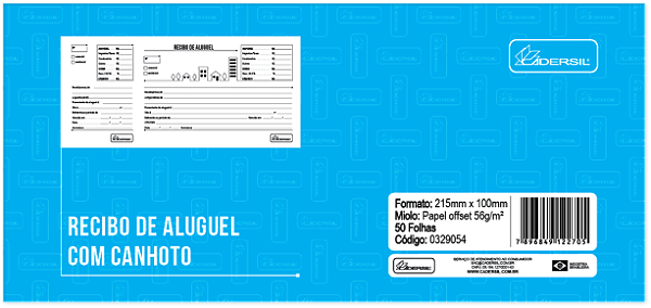 RECIBO DE ALUGUEL Offset 90g 50 folhas (pacote com 10 unidades )