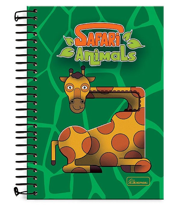 Caderno 1/4 capa dura Safari Animals SN1402