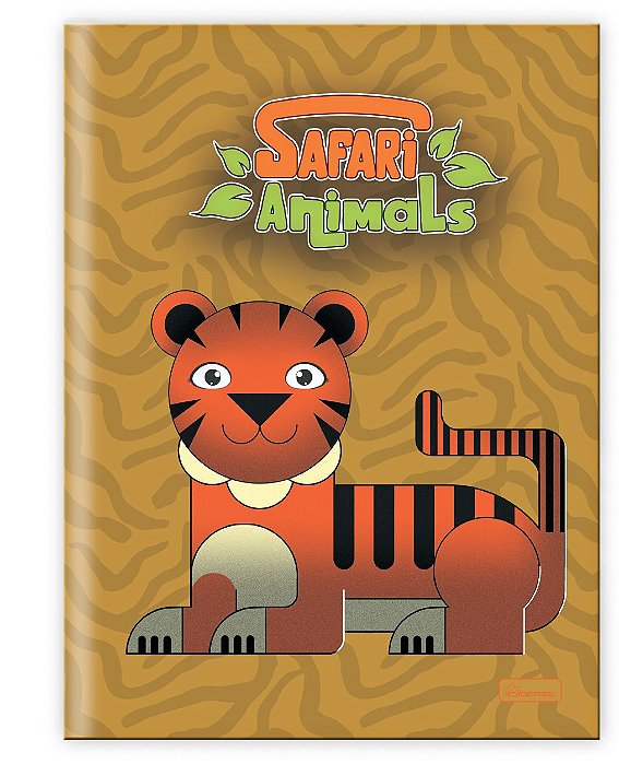 Caderno Capa Dura Costurado Brochura 1/4 Safari Animals SNB1403