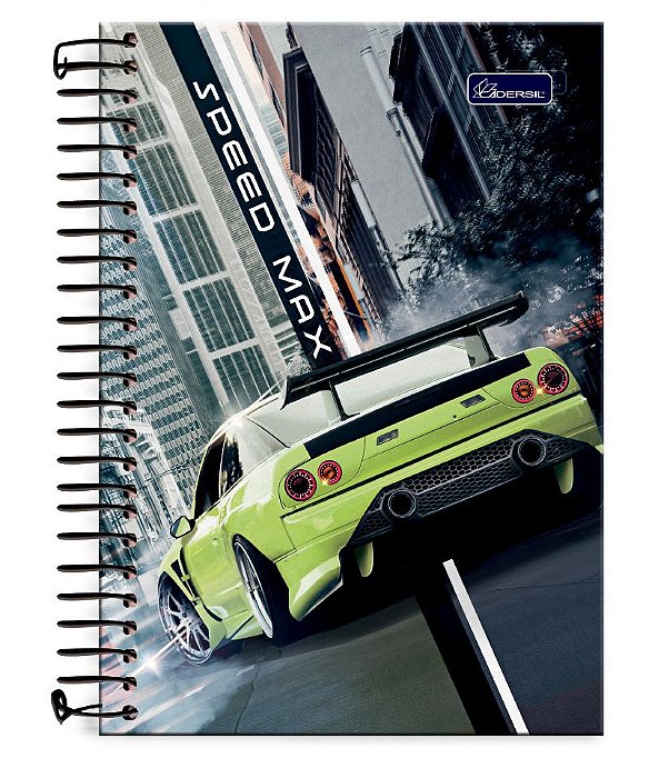 Caderno colegial 15 matérias capa dura Speed Max SM03
