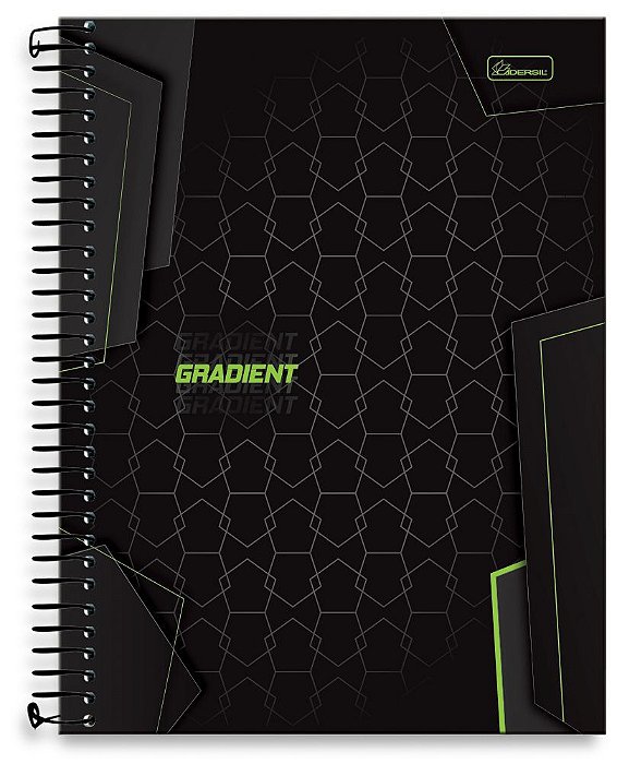 Caderno universitário 10 matérias capa dura Gradient GR01