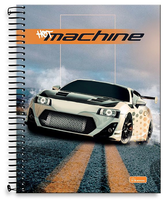 Caderno universitário 15 matérias capa dura Hot Machine HM04