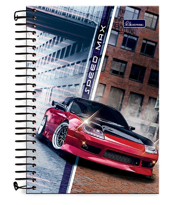 Caderno colegial 01 matéria capa dura Speed Max SM01