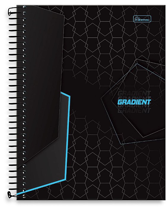 Caderno universitário 10 matérias capa dura Gradient GR02
