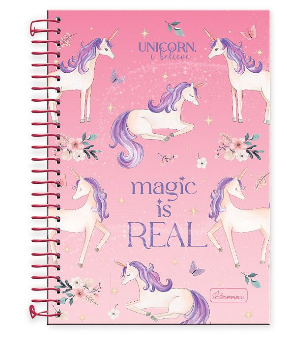 Caderno universitário 10 matérias capa dura Unicorn, I Believe UIB03