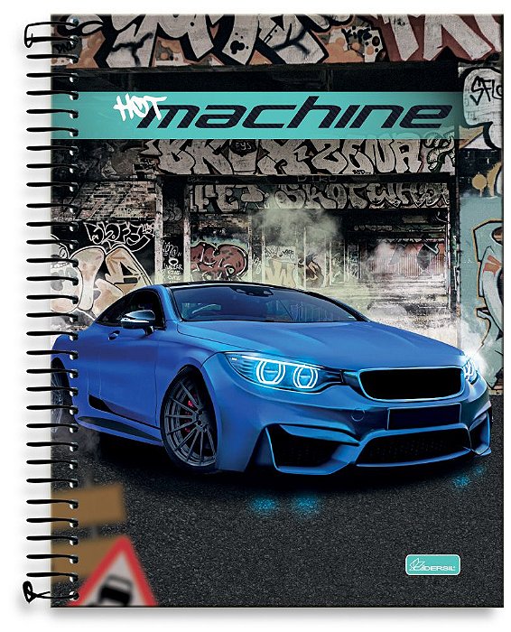 Caderno universitário 20 matérias capa dura Hot Machine HM03