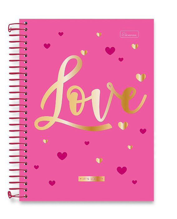 Caderno colegial 01 matéria capa dura It's Love IL01