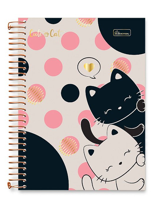 Caderno 1/4 capa dura Cute Cat CC1401
