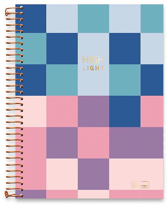 Caderno universitário 10 matérias capa dura Highlight HL03