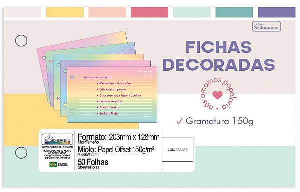 Refil Mini Caderno Argolado – Folhas coloridas Gradiente Refis FCR03