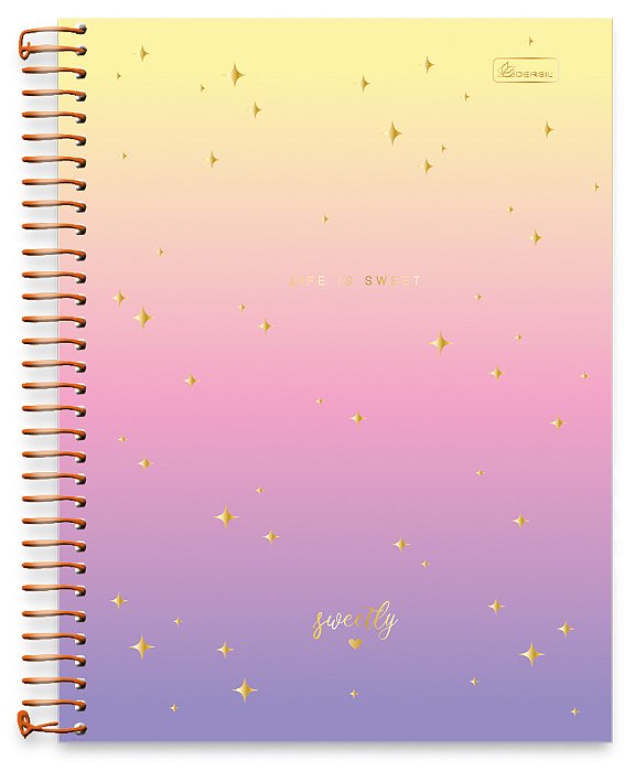 Caderno + Planner Universitário 01 Matéria Capa Dura Sweetly SW04