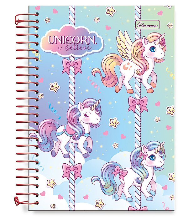 Caderno ¼ Capa Dura Unicorn, I Believe UIB1403