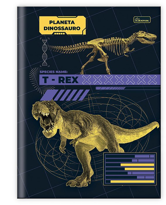 Caderno Capa Dura Costurado Brochura ¼ Planeta Dinossauro PDB1402