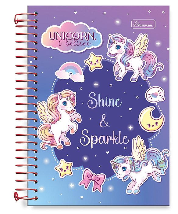 Caderno ¼ Capa Dura Unicorn, I Believe UIB1404