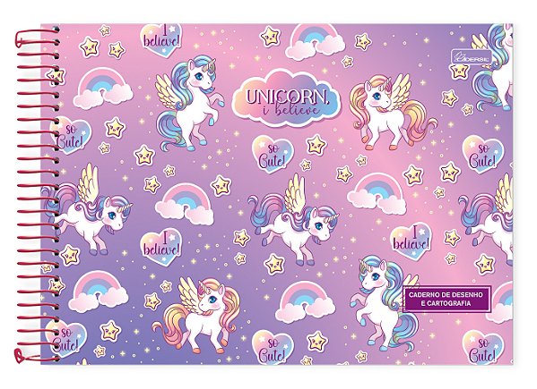 Caderno de Desenho Capa Dura Unicorn, I Believe UIBD02