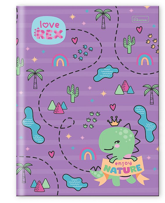 Caderno Capa Dura Costurado Brochura ¼ Love Rex LRB1402