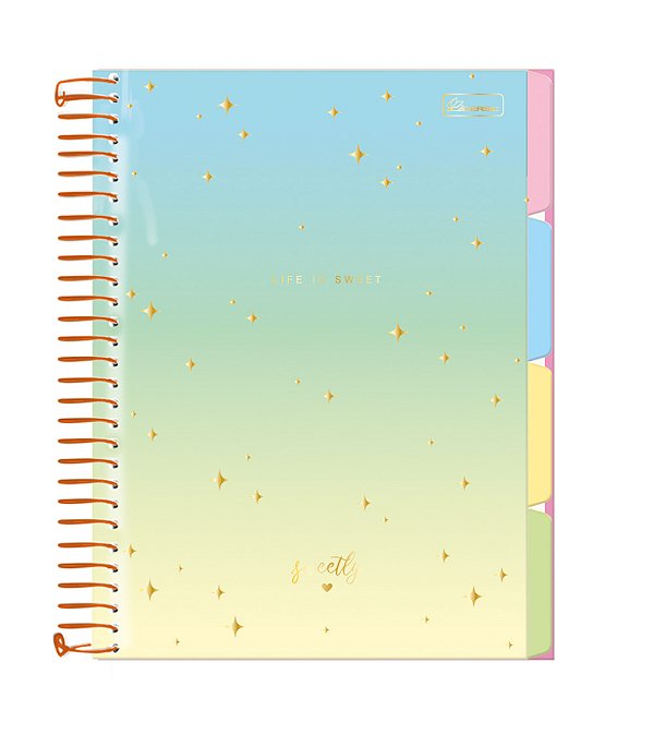 Caderno Colegial Espiralado Criativo Capa Plástica Sweetly SWCPP01