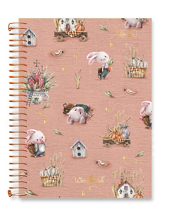 Caderno Colegial 15 Matéria Capa Dura Woodland WL02