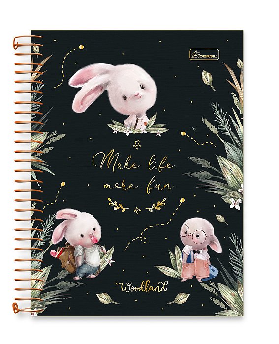 Caderno Colegial 15 Matéria Capa Dura Woodland WL04