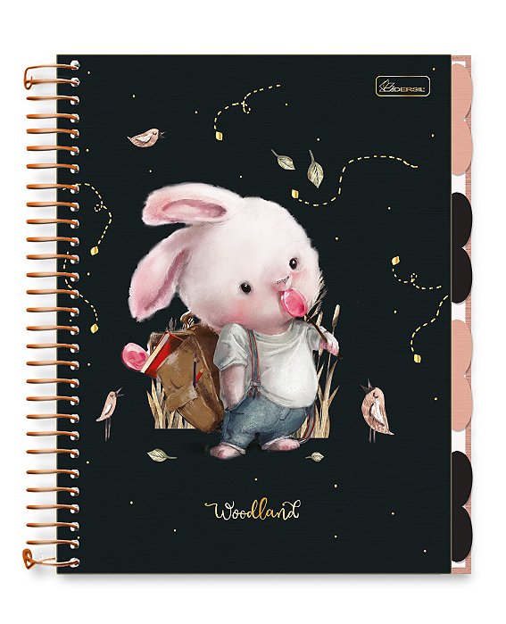 Caderno Colegial Espiralado Criativo Capa Cartão Woodland WLCCC01