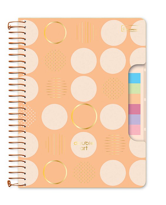 Caderno Colegial Espiralado Criativo Capa Cartão Double Art DACB04