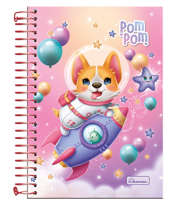 Caderno ¼ Capa Dura Pom Pom PP1403