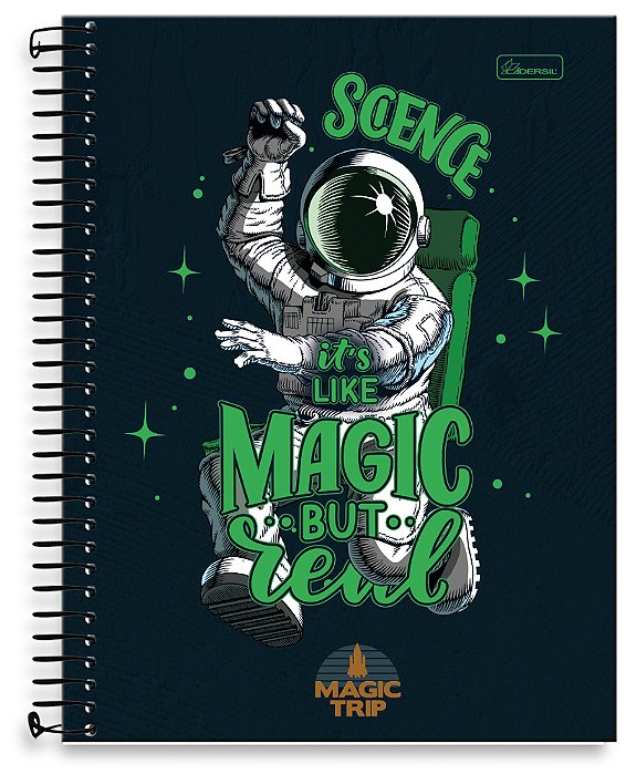 Caderno Universitário 10 Matérias Capa Dura Magic Trip MTU03