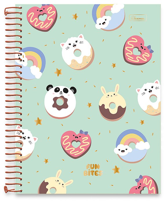 Caderno Universitário 01 Matéria Capa Dura Fun Bites FB03