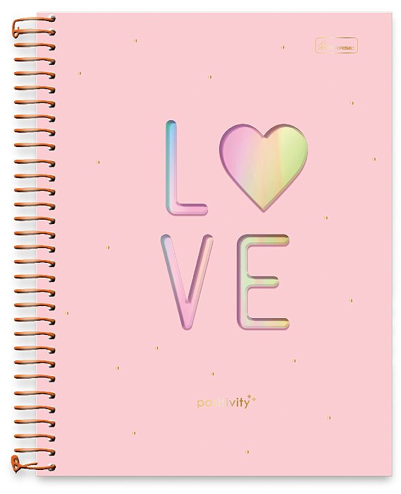 Caderno Universitário 10 Matérias Capa Dura Positivity PO01