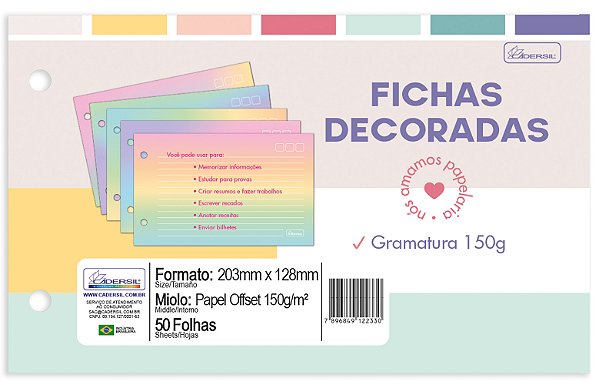 Refil Mini Caderno Argolado – Folhas coloridas Refis FCR03