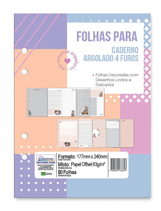 Refil Caderno Colegial Argolado – Folhas persona Refis FPCR05