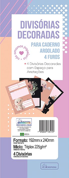 Refil Divisórias – Cadernos e Planners Argolado Refis DCPR04