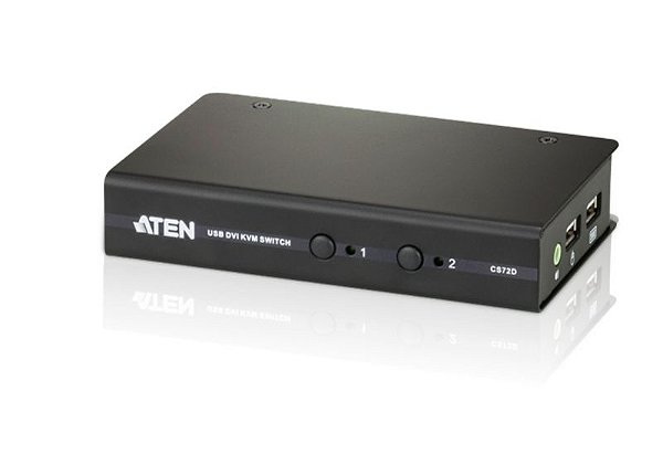 CS72D Comutador KVM fino de 2 portas USB DVI/Áudio