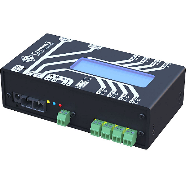 MA-2000-2FX Módulo de Acionamento via rede fibra ótica 100Base-FX com 4 saídas, 4 entradas, 2 portas seriais e Display acoplado
