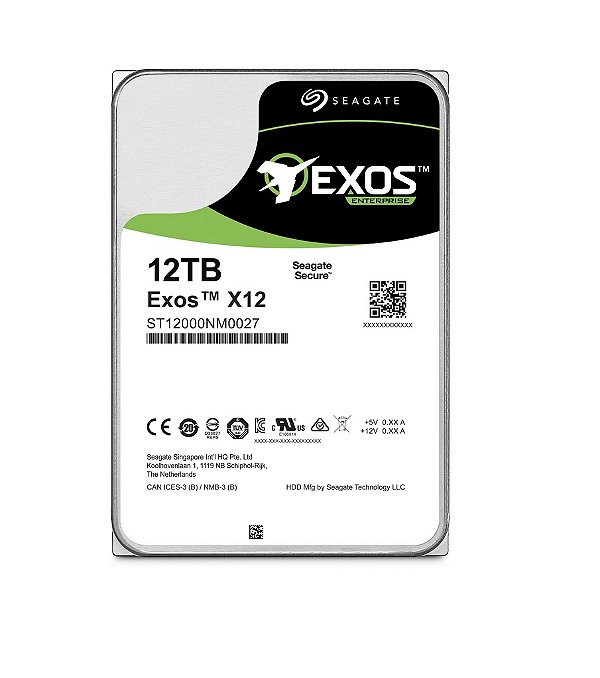 ST12000NM0027 - HD Servidor Seagate 12TB 7,2K 3,5" 12GB/S SAS