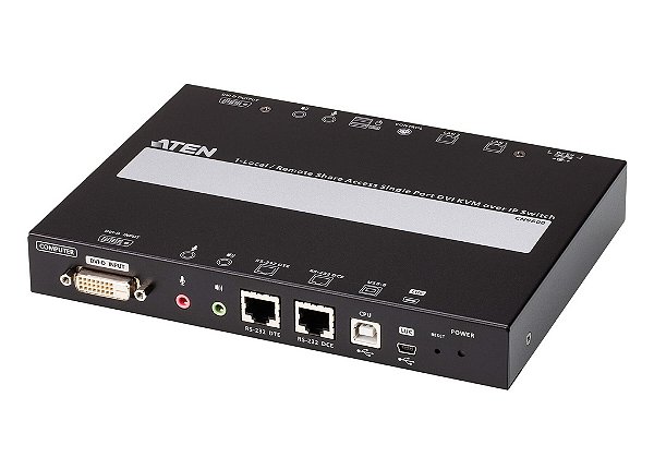 Switch DVI KVM Sobre IP Aten CN9600 de Partilha de Acesso Local/Remoto de Porta Individual, PN: CN9600