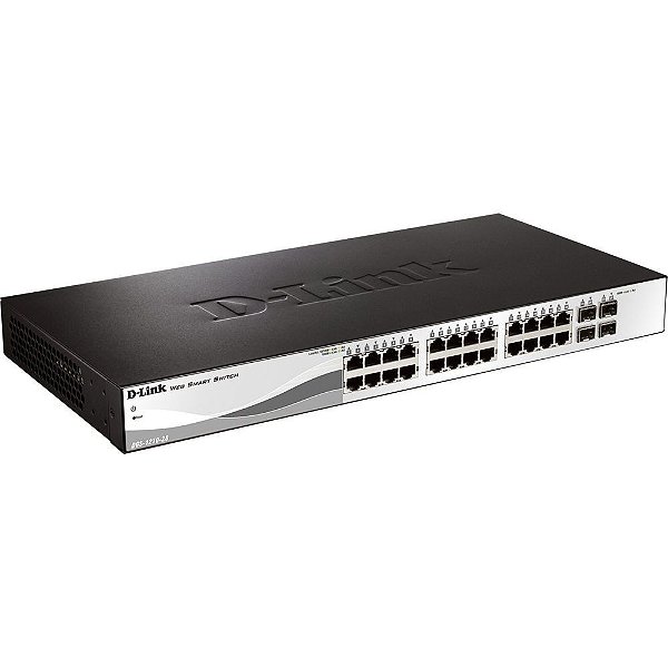 Switch Gerenciável Gigabit c/ 24x 10/100/1000Mbps RJ45 + 4x Gigabit Combo (RJ45 ou Fibra) D-Link / DGS-1210-28