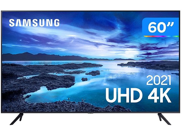 Samsung Smart TV 60" UHD 4K 60AU7700, Processador Crystal 4K