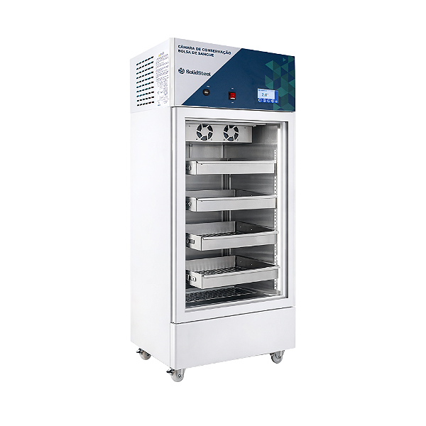 Câmara (Fria) de Conservação de Sangue LCD com Nobreak 2°C a 8°C SolidSteel Linha SSCCS LCD N | Controle Total e Segurança 24h